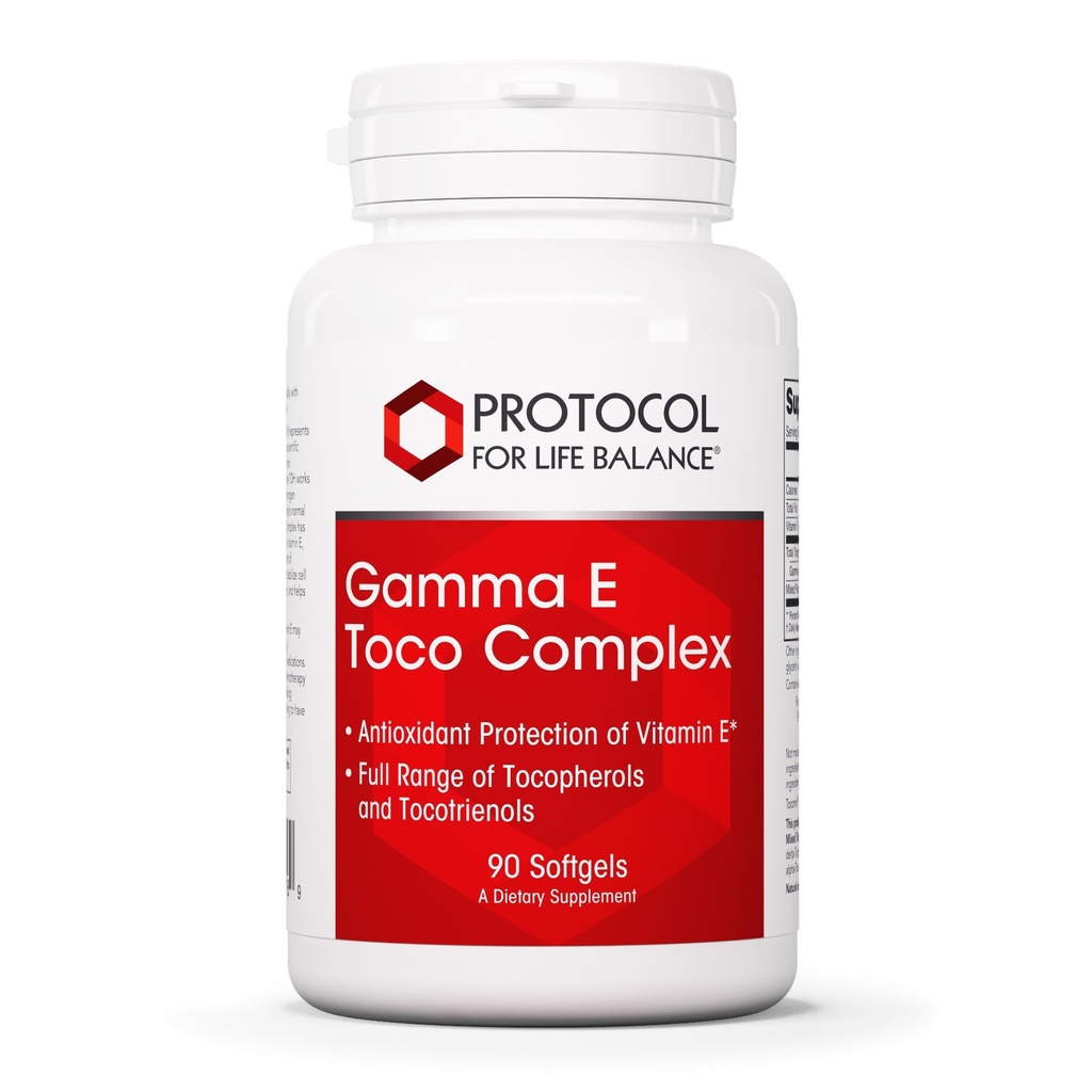 PROTOCOLLO PER LA VITA BALANCE Gamma E Toco Complex - Vitamina E 300mg - Supporto antiossidante - per la salute cardiovascolare e la salute del cervello - con Tocotrienols - Halal & Dairy Free - 90 Softgels