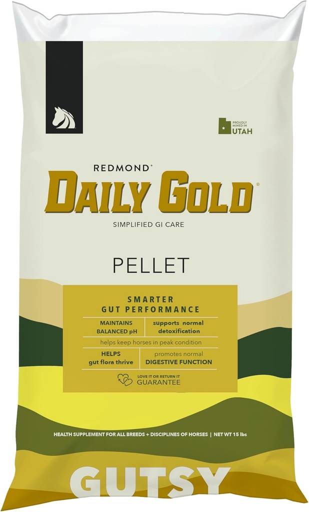 REDMOND Pellets Daily Gold Relief Stress, Argilla di Guarigione Naturale per Ulcer gastrici a Cavalli (15 LB)