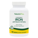 NaturesPlus Chewable Iron, Cherry - 90 compresse, Confezione da 2 - Supporta la produzione sana di sangue e di energia naturale - Supplemento ad alta potenza con Vitamina C & Herbs - 180 Serve totali
