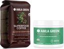 Amla Green Organic Ground Superfood Coffee, Medium Roast Gourmet Coffee e 20X Concentrated Original Amla Power 30 Servo