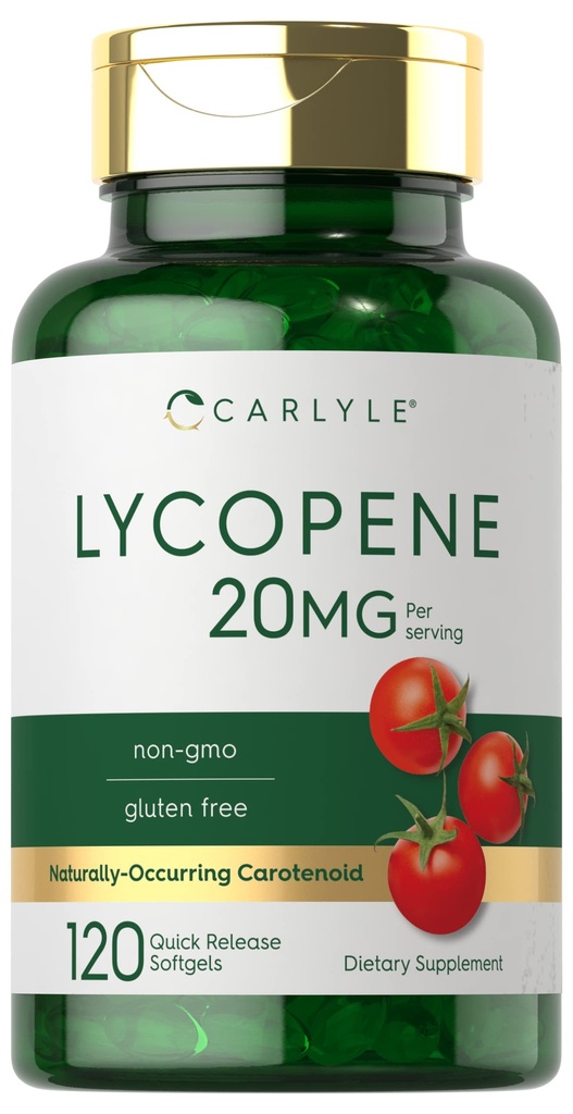 Carlyle Lycopene | 20mg | 120 Softgels | Non OGM & Gluten Supplemento gratuito