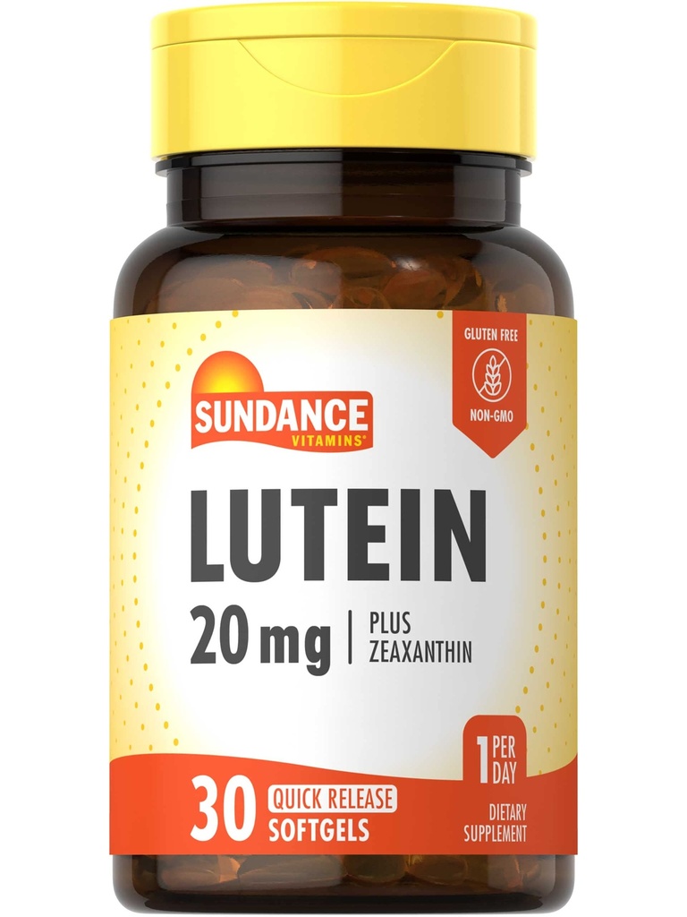 Sundance Lutein 20mg | 30 Softgels | con Zeaxanthin | Non OGM e Gluten