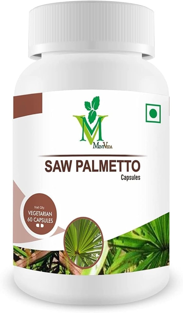 Estratto di palmetto segato capsule 800mg | Integratore alimentare per la crescita dei capelli | Supporta la salute della prostata e la salute urinaria Buono & naturale -60 capsule di veg