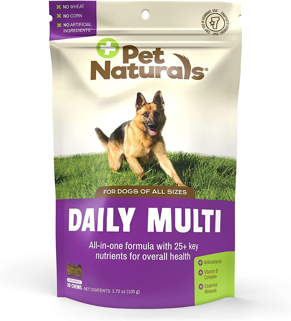 Pet Naturals Daily Multivitamin per cani, verdure Flavor, 30 Chews - Yummy Chews con aminoacidi e antiossidanti - Supporta energia, Funzione metabolica e benessere degli animali domestici