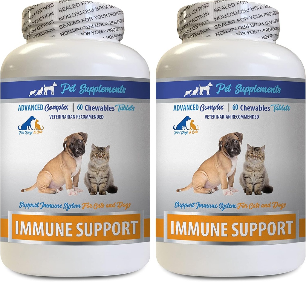 Supporto Immune Cane - Supporto Immune PET - per Cani e Gatti SOLO - Naturale - Scelta VETS - Supplemento Turco Cane - 120 Trattamenti (2 Bottiglie)