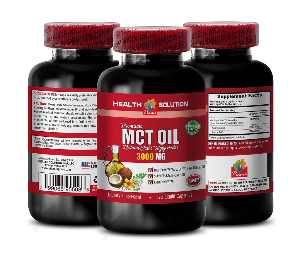 Sistema immunitario Booster - MCT olio 3600MG, 100% puro - trigliceridi a catena media, mct olio Supplement softgels, mct olio Pills Organic, mct olio capsule, mct olio Pills, mct olio - 1 bottiglia (120 Softgels)