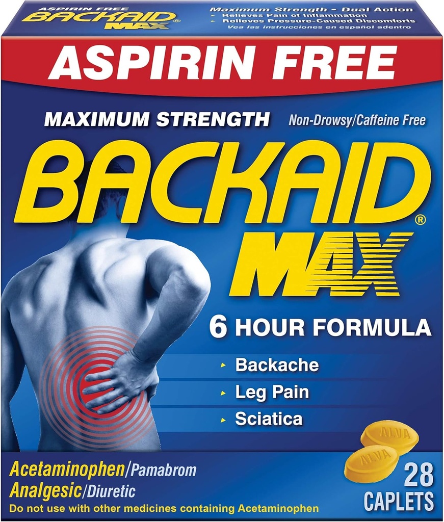 Relief Caplets Max Backaid, 28 Conte (Pacchetto di 6)