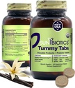 SUNBIOTICS Tummy Tabelle - Chewable Probiotic e Prebiotici con 18 miliardi di CFU di 4 Strains Probiotici per Buona Gut Flora, Immune System, & Balanced Microbiome - Vanilla, (Pack of 1)
