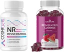 Integratore di invecchiamento sano Bundle - Nicotinamide Ribsoside Complex e Resveratrolo Gummies - 5-in-1 Anti Aging Formula Plus Resveratrol Gummies
