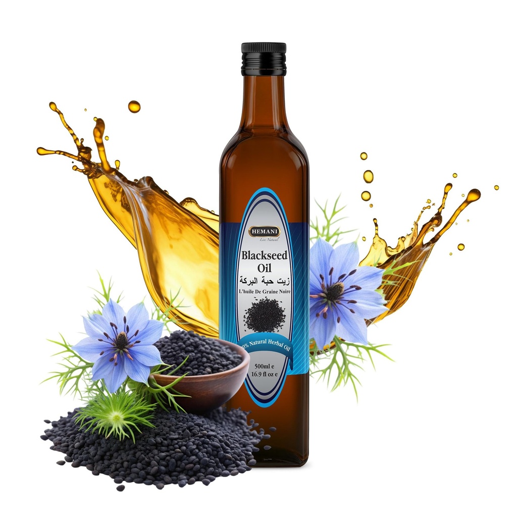 Hemani Black Seed olio freddo pressato 16.91 Oz I 500ML I 100% naturale I Solvent Free I AKA Nigella Sativa I Kalonji I nero seme di cumino olio