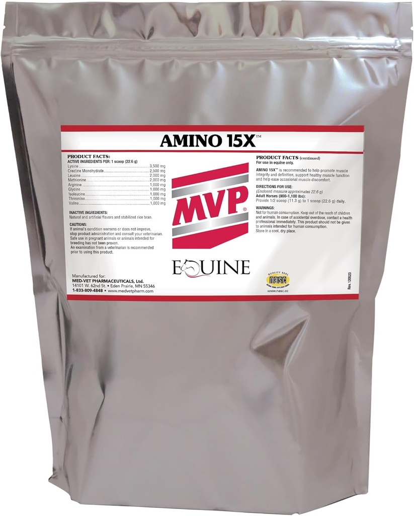 Amino 15X (6 lb) - Supporta la funzione muscolare sana, lo sviluppo e la riparazione in cavalli