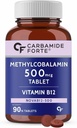 Rise generico .Vitamin B12 Tablets 500mcg - Forma attiva di Methylcobalamin B12 Supplemento per uomini e donne - 90 compresse veg, Nautral