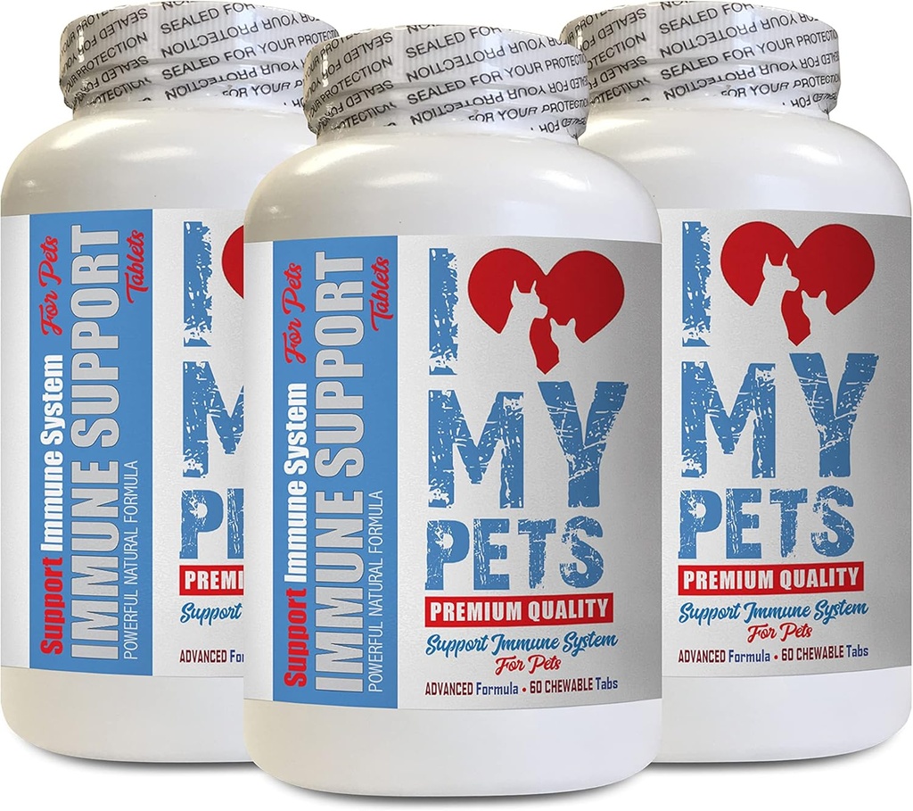 Amo i miei supplementi di cuore PETS LLC per gatti - Supporto immunitario PET - Cani e gatti - Booster - Salute - Lions Mane per gatto - 180 Treats (3 bottiglie)