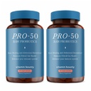 Vitamina Bounty Pro-50 Probiotic 50 Billion CFU - 13 Strain Supplemento per Uomini & Donne + Prebiotici - Salute Digestiva & Gut Support - Lactobacillus & Bifidobacterium - Capsule Rilascio Delayed, 2 Pack
