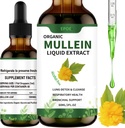 Gocce liquide con Foglia di Mullein, Gocce di Mullein per polmoni Organic Booster Alcohol Free, Cleanse polmonare per Immune e Respiratory Health Support, Bianco