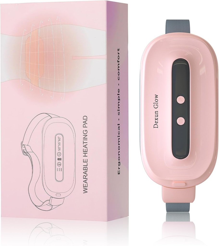 Pad riscaldante per le cassoni di periodo, Pad riscaldante portatile senza fili con 3 livelli di calore e 3 modalità di massaggio, Regali di festa delle madri per la figlia della moglie della mamma, Rosa