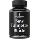 Saw Palmetto + Biotin Advanced 2-in-1 Combo per la crescita dei capelli. Integratore di capsule vegane con estratto di palmetto di sega naturale + 10000mcg Biotina. Perdita di capelli e Pillole dicrescita per uomini e donne. Blocco DHT