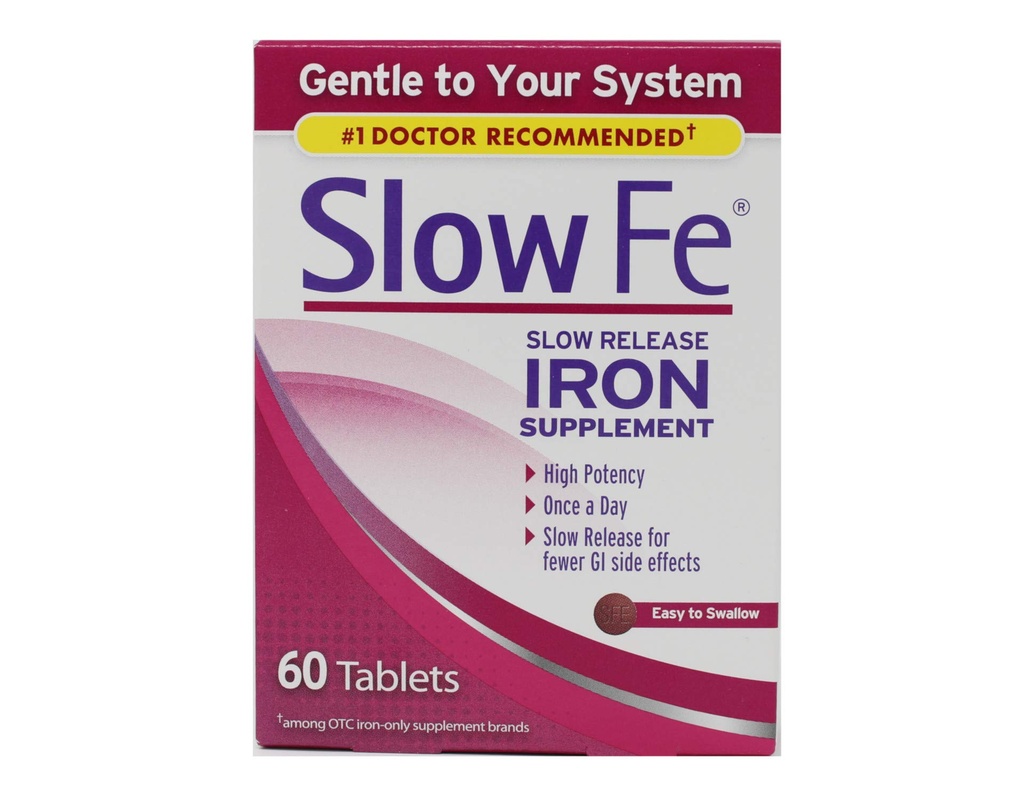 Lentamente Fe Lentamente Rilasciare le compresse di ferro, 60-Count Boxes (Pack of 2)
