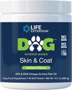 Pelle e Cappotto di Estensione della vita - Supplemento di cibo per cani per pelle sana e cappotto – Olio di pesce Omega-3 per cani, aroma di salmone, senza colori artificiali o aromi - 90