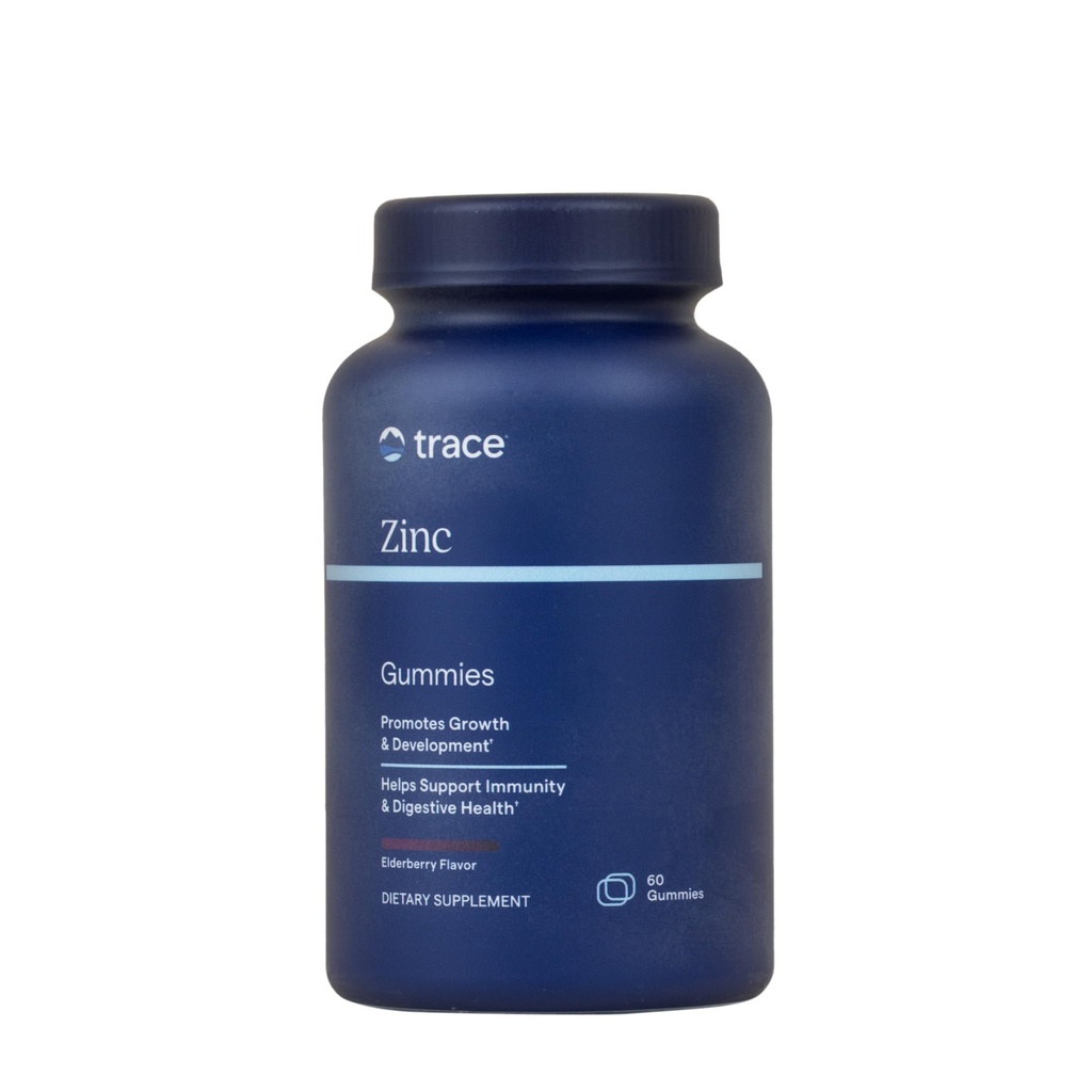 Trace Minerals Zinc - Zinc Gummy Supplemento per lo sviluppo sano e supporto immunitario - Digestione e metabolismo - Gomma per bambini - Gelatin-Free & Vegan - Sapore di sambuco - 60 Conte (30 Serve)
