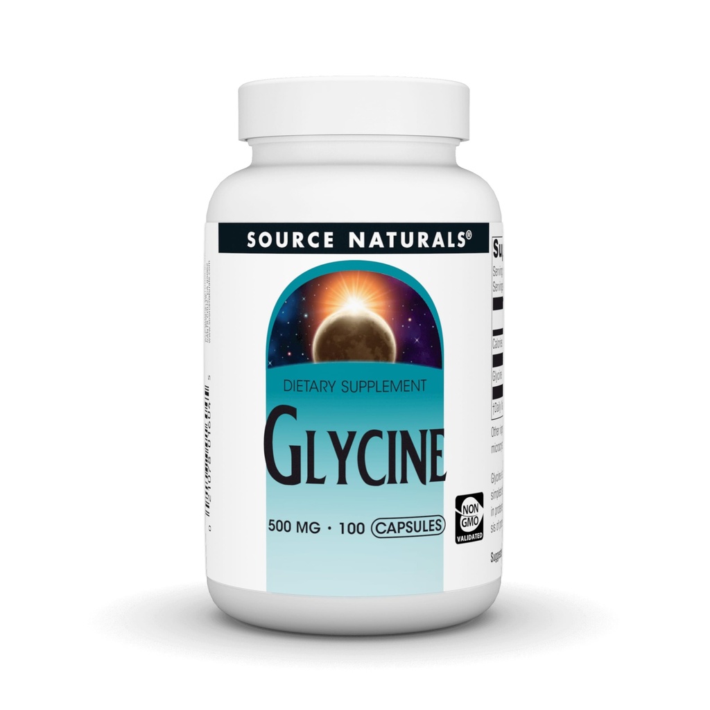 Fonte Naturals Glycine 500 mg Aminoacido Integratore alimentare - 100 capsule