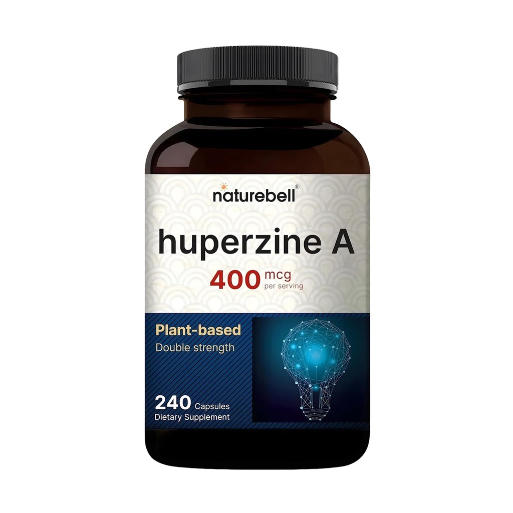 NatureBell Huperzine A 400mcg Per Serving, 240 capsule, (Huperzine A Supplement) | Supporta Focus, Cognizione, Memoria e Capacità di apprendimento – Integratori di salute del cervello Premium – Nessun OGM
