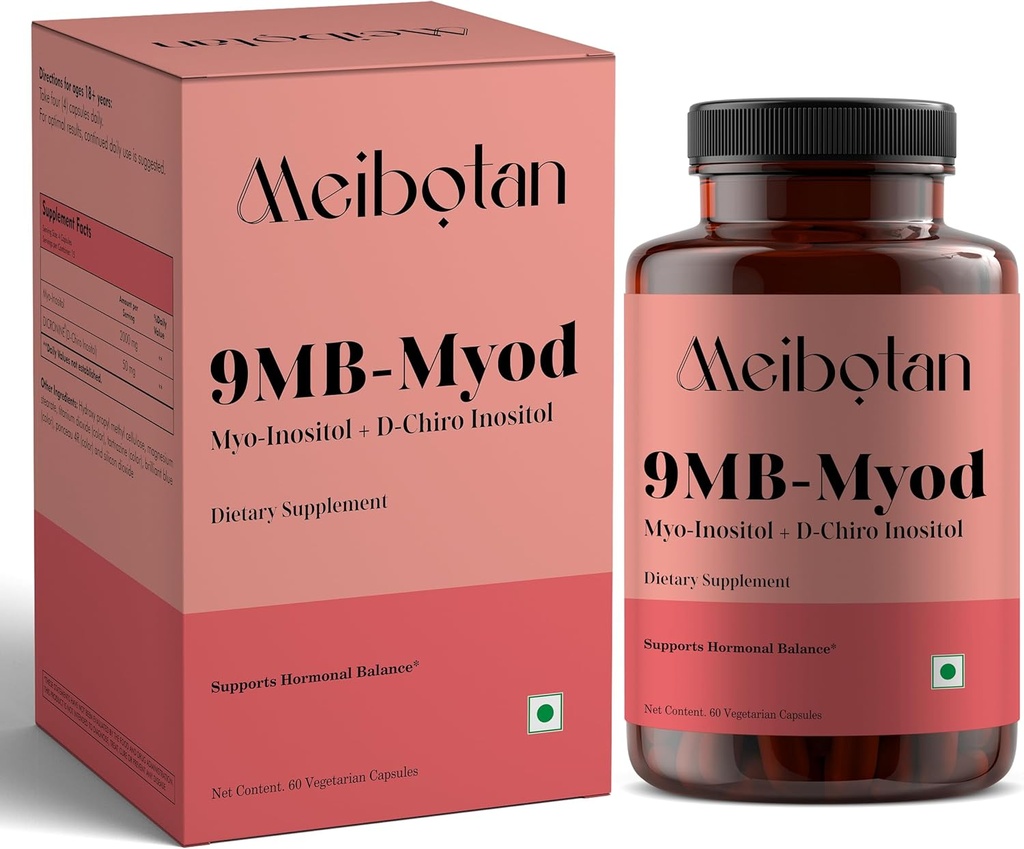 PCOS PCOD Supplemento Myo-Inositol & D-Chiro Inositol | Equilibrio ormonale & sano Funzione ovarica Supporto per le donne | 60 Veg Capsule