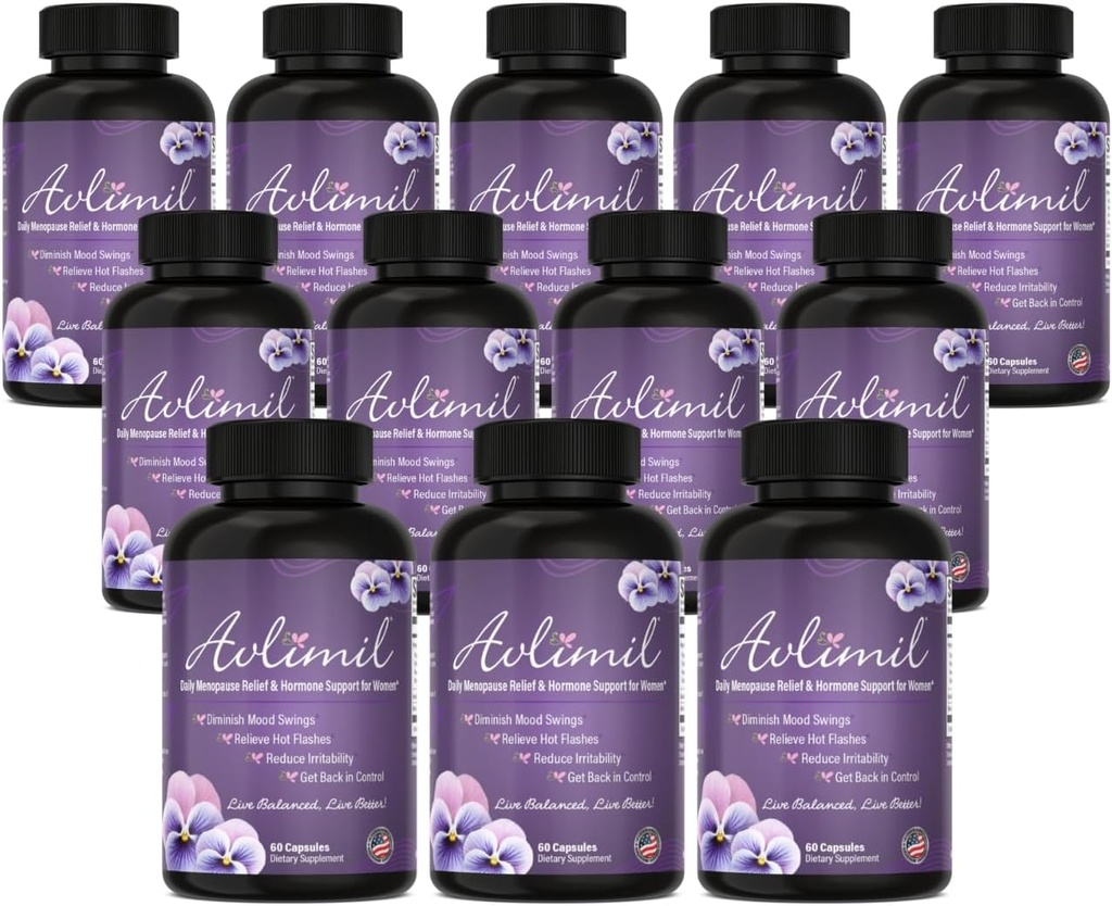 Equilibrio dell'ormone e menopausa | Rilievo da mood Swings, Hot Flashes, Night Sweats & Irritability - Isoflavones, Black Cohosh, Raspberry, Valerian, Sage, Red Clover, Lemon Balm - 60 Count (12)