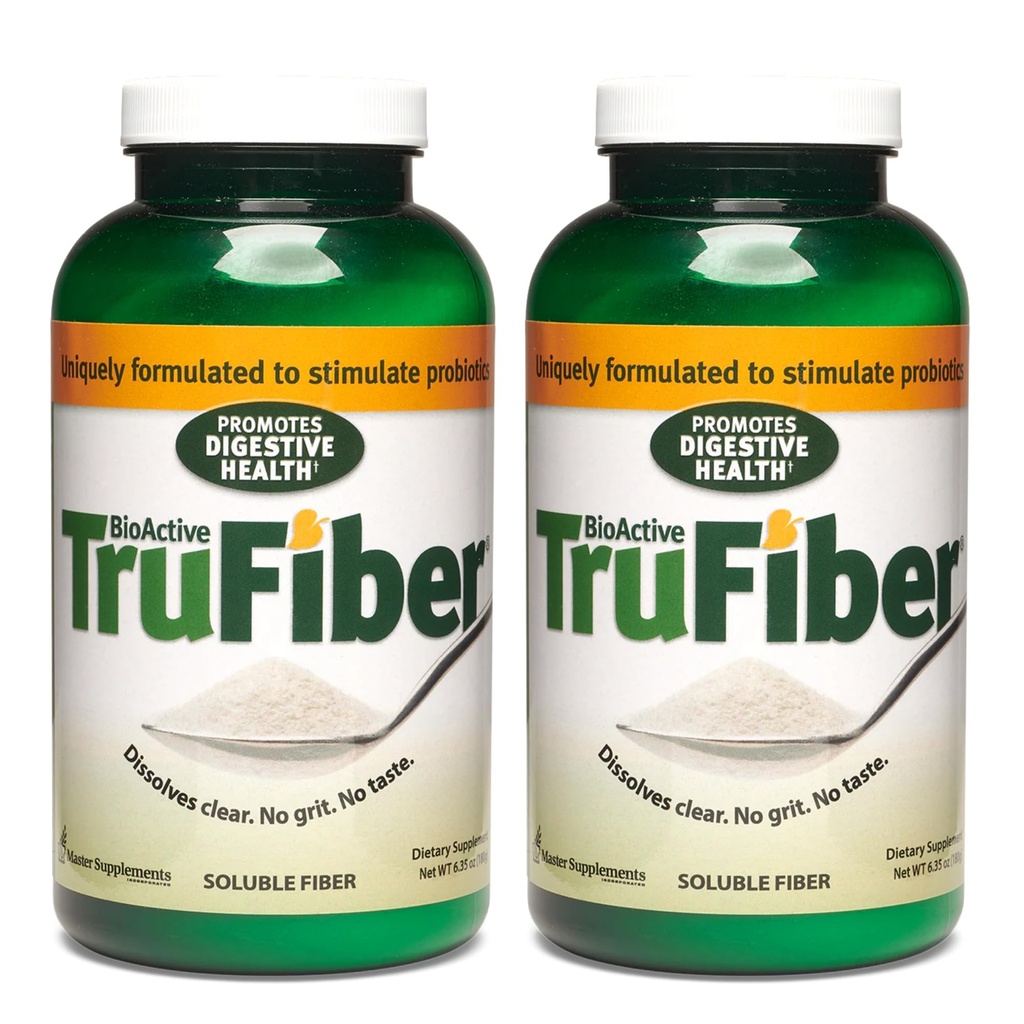 TruFiber - 6.35 oz, Confezione da 2 - Fibra prebiotica per aiutare a migliorare la crescita probiotica - Supporta la salute digestiva - Vegan, Gluten Free - 100 Total Servings