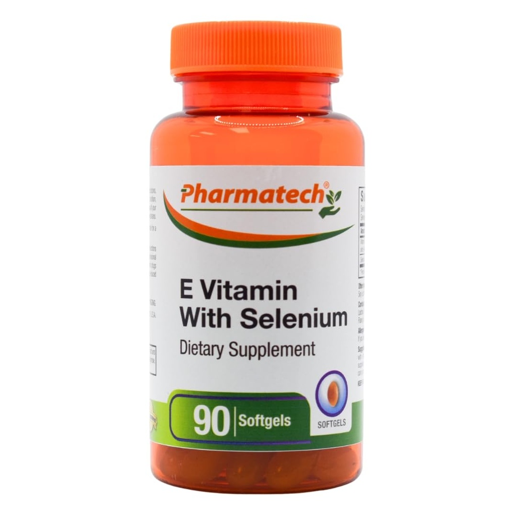 Vitamina E come acetato dl-tocoferile e d-alfa-tocoferolo più selenio, supplemento antiossidante, supporto immunitario, Supporta pelle sana, senza glutine, non OGM, 90 softgels Made in USA