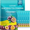 Imballaggio della polvere degli elettroliti, 30 pacchetti di idratazione dei bastoncini senza zucchero, Electrolyte Drink Mix Portable Electrolyte Packets per l'idratazione rapida, 0 Zucchero & 0 Calorie, Frutta della passione
