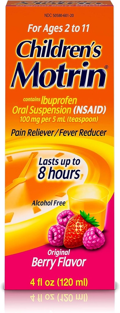 Motrin Sospensione Orale per bambini, Ibuprofene,Relief del dolore, 4 Oz