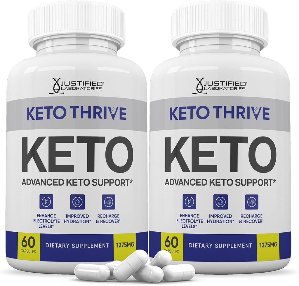 (2 Pack) Keto Thrive Keto ACV Pillole 1275MG Keto Support Blend Capsule alternativa a Keto ACV Gummies Formulato con Aceto di Mela Aceto Extra Vergine Olio di Oliva Polvere Verde Tea Foglia 120 capsule