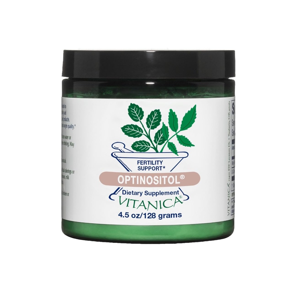 Vitanica Optinositol - Supporto per l'ovulazione con Myo-Inositol & D-Chiro Inositol - Integratore per la salute delle donne con 4000 mg polvere di Myo-Inositol & 100 mg D Chiro Inositol - Logo Pro - 4.4 Oz