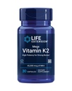 Estensione di vita Mega vitamina K2 alta potenza per le ossa forti, clinicamente studiato 45 mg K2 Dosaggio, promuove la densità sana di ossa, senza glutine, non OGM, 30 capsule