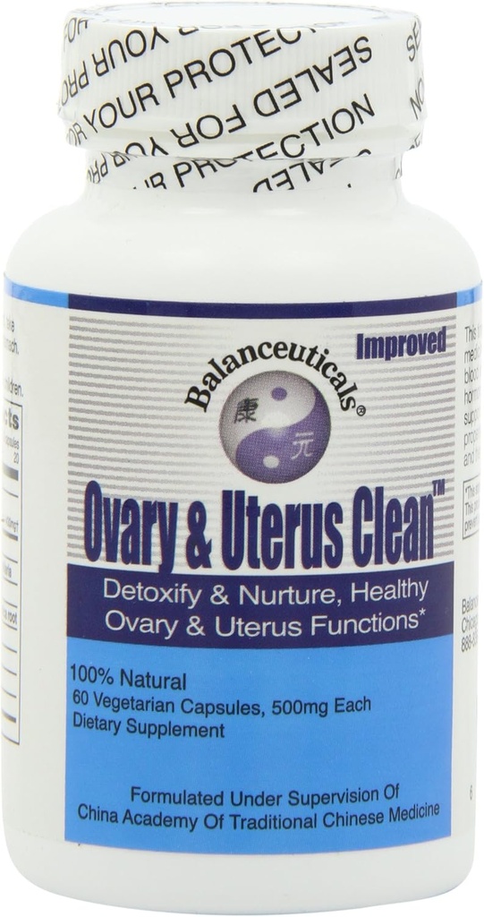 3 Set di 60 Conta Balanceuticals Ovary & Uterus Clean, 500 mg di integratori alimentari