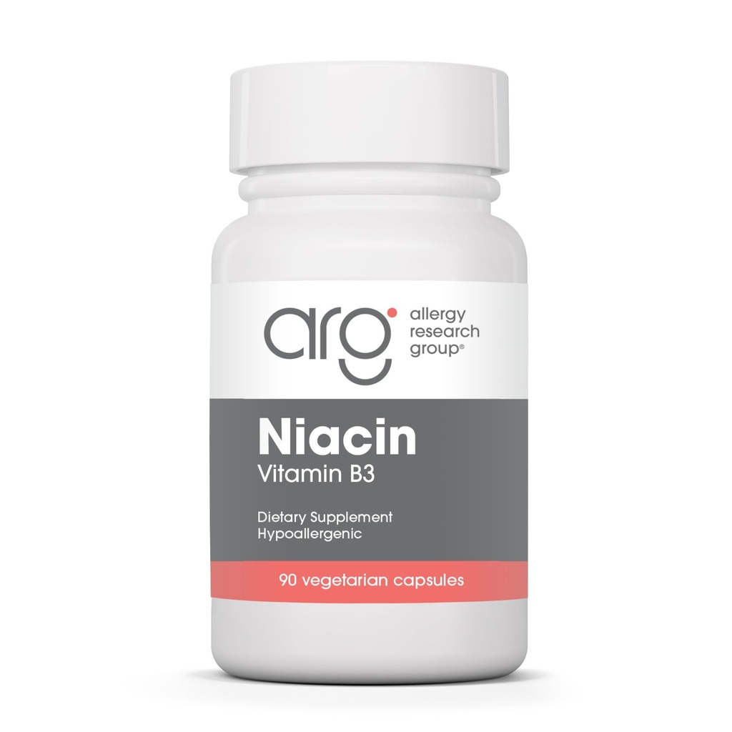 Integratore di niacina del gruppo di ricerca allergia - Vitamina B3 per gli uomini e le donne, niacina con il fluido, acido nicotinico, NAD, capsule vegetariane 250mg - 90 Conte