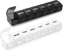 Piccolo organizzatore di pillole 2 volte al giorno, 2 Pack 7 Day Pill Box 1 volta al giorno, organizzatore di vitamina di giorno amichevole di viaggio, settimanale AM PM Pill Case Container