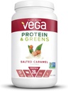 Vega Proteine e Verdi, Caramel salato, Polvere proteica vegana, 20g proteine vegetali, Carbo basso, Keto, Latticini Free, Gluten Free, Non OGM, Pea Protein per le donne e gli uomini, 1.7 Pound (25 Servings)
