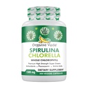 Organic Veda Spirulina & Chlorella Capsules, 1500mg, 300 Count - Spirulina Chlorella Capsules con Super Green Antiossidanti, Phycocyanin, Aminoacido - Boost Immunity, Energy, Support Digestion