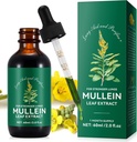 Estratto di foglie di Mullein, gocce di mulleina per polmoni, pulizia naturale, supplemento di estratto di liquido di foglie di mulleina, stile di vita sano vegetariano, 2 FL OZ