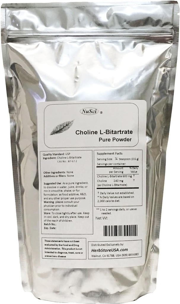 Coline L-Bitartrate Pure Powder Smart Nutrient (250g)