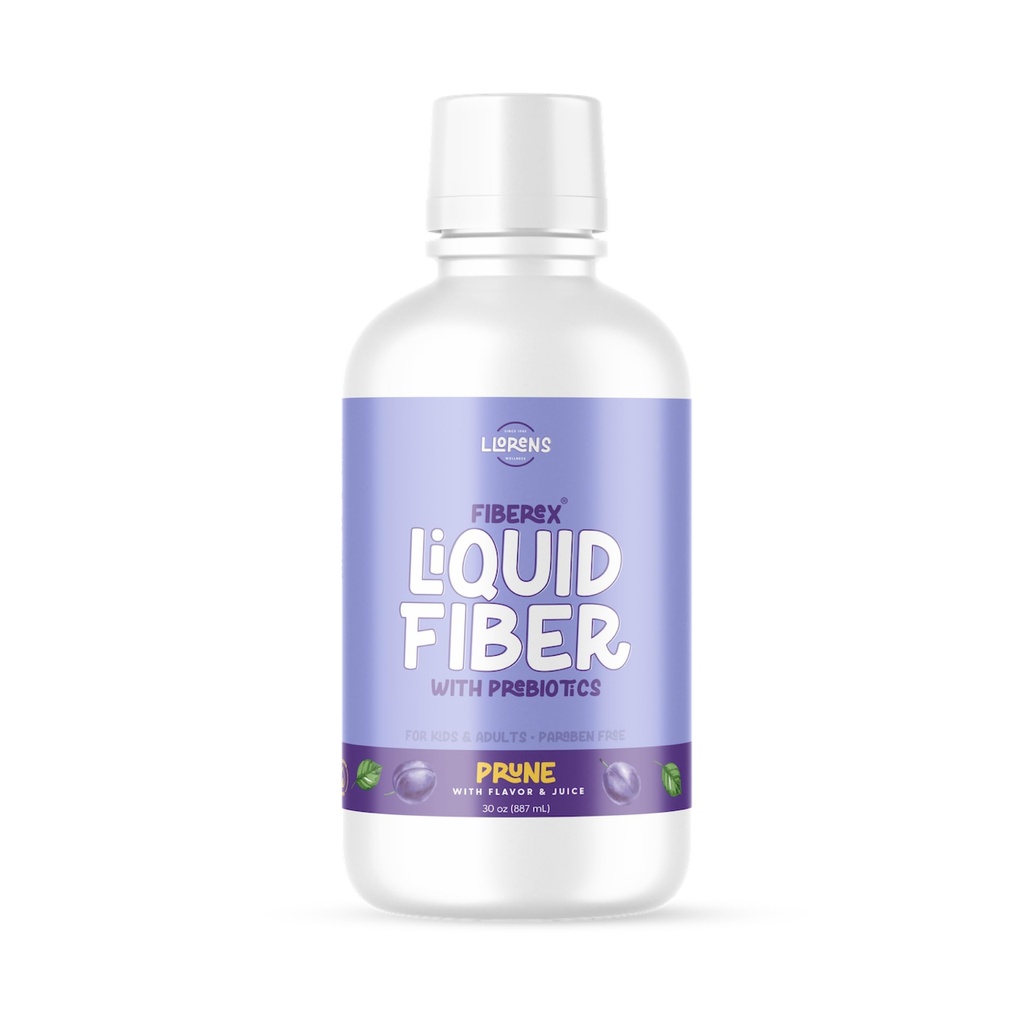 LLORENS PHARMACEUTICAL Liquid Fiber 15 Grammi Fibra Solubile, Senza Zucchero, Regolarità e Sgabelli Morbidi - Prune Flavor - 30 FL oz