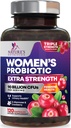 Probiotici per il sostegno della salute digestivo delle donne - 90 miliardi di CFU Probiotico femminile, 16 Strains, Mirtillo, Probiotico vaginale con Prebiotici, PH, Immune, Assistenza sanitaria urinaria, & Femminile, 120 capsule