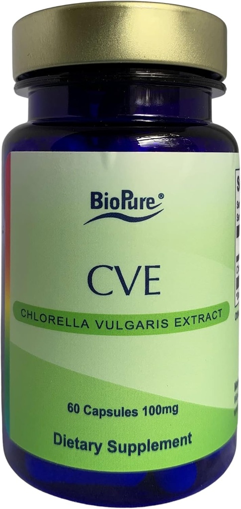 Estratto di Vulgaris di clorella CVE BioPure – Nutriente-Dense, Superfood Nutraceutico Confezionato con Proteine, Vitamine, Minerali e Aminoacidi che supporta il metabolismo, Detox & Immunity – 60 capsule