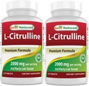 Best Naturals L-Citrulline 2000mg/Serving - Non-OGM - Gluten Free - 120 compresse (120 conteggio)