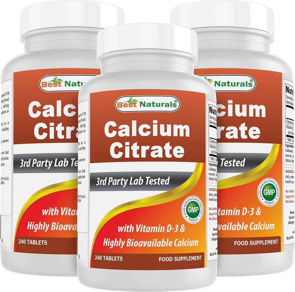 Migliore Citrato di calcio naturale con vitamina D-3 240 compresse (240 conteggio (pacchetto di 3))