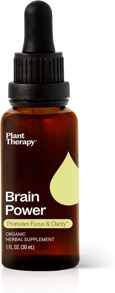 Terapia vegetale organico cervello potenza Tincture 30 mL (1 oz) Supporta il cervello messa a fuoco & Clarity, aiuta l'allerta mentale & memoria, cervello Boost supplemento imballato con benefici
