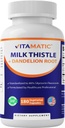 Vitamatic Milk Thistle 50:1 Extract 500mg, Dandelion Root 50:1 Extract 100mg, 180 capsule vegetariane, Non OGM, Gluten Free