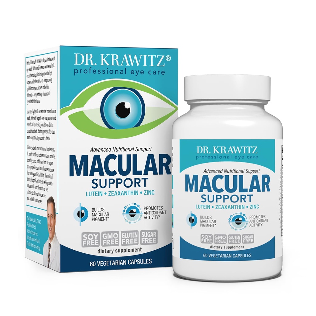 Supporto maculare con Lutein, Zeaxanthin Zinc (60 capsule vegetariane)